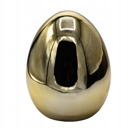Jajko Ceramiczne Złote 8 cm Mała Dekoracja Wielkanocna Elegancka Ozdoba