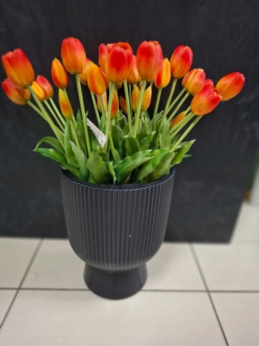 TULIPANY TULIPAN BUKIET 5SZT GUMOWANE POMARAŃCZOWE