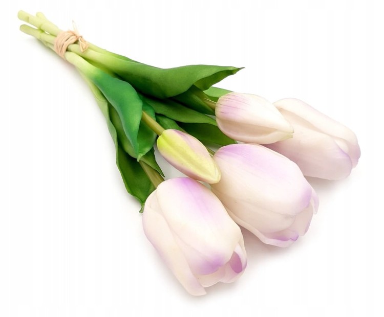TULIPAN sztuczny TULIPANY silikonowe BUKIET 5 szt RÓŻOWE