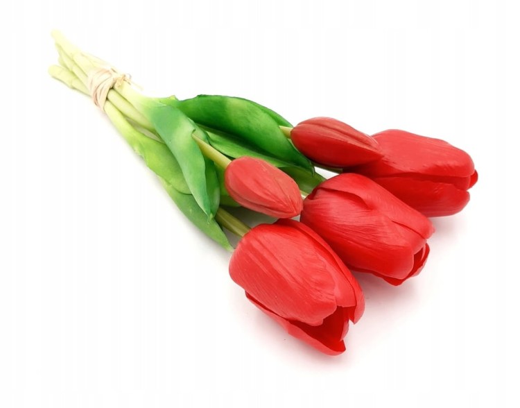 TULIPAN sztuczny TULIPANY silikonowe BUKIET 5 szt