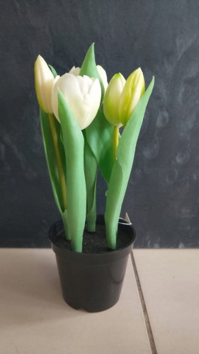 Sztuczny kwiat TULIPAN białe