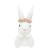 Królik Ceramiczny Biały z Różowym Wiankiem 35,5 cm – Dekoracja Wielkanocna
