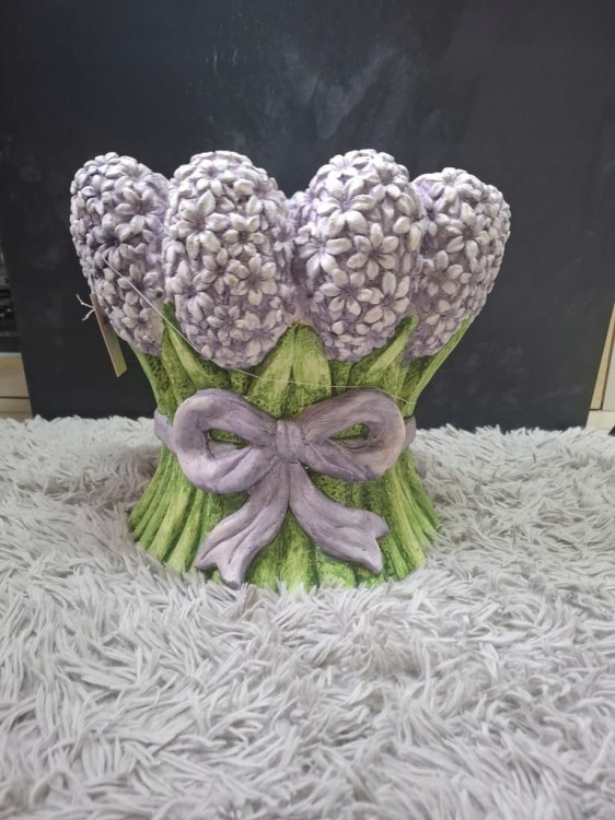 Wazon 33x33 cm z Motywem Kwiatów – Dekoracyjny Wazon Ozdobny do Wnętrz