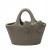 Wazon ceramiczny torebka beżowy z kokardą dekoracyjny 19 cm