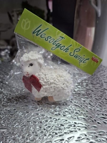 Figurka wielkanocna ceramika baran 7 cm