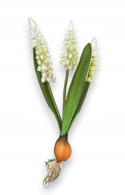 Sztuczny szafirek w bukiecie – biały | 20 cm | 3 kwiaty