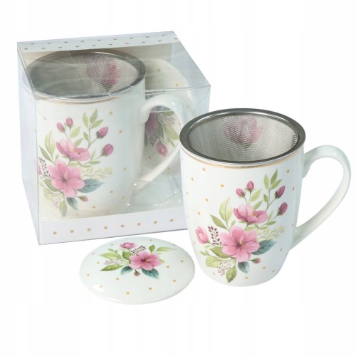 Kubek Livello 350 ml z zaparzaczem metalowym ceramiczny kubek do herbaty