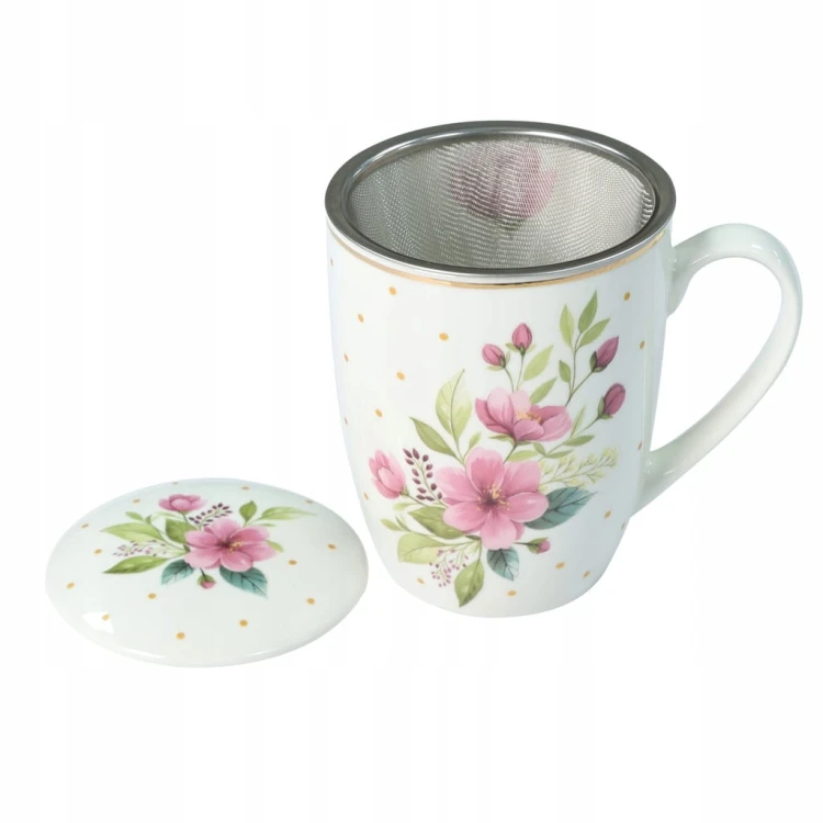 Kubek Livello 350 ml z zaparzaczem metalowym ceramiczny kubek do herbaty