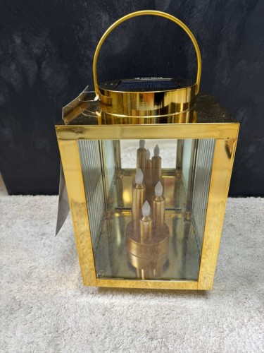 Latarenka solarna LED Cortina złota 36 cm znicz solarny dekoracyjny