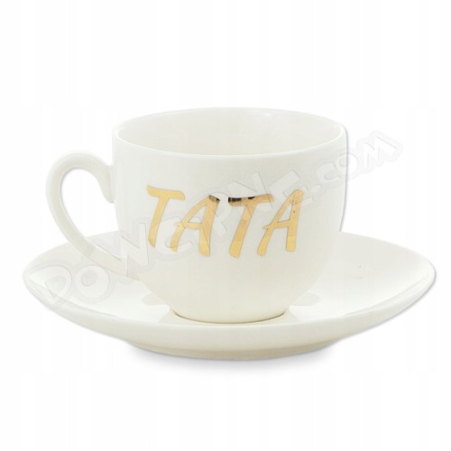 Filiżanka ze spodkiem 220 ml Tata – elegancki prezent dla