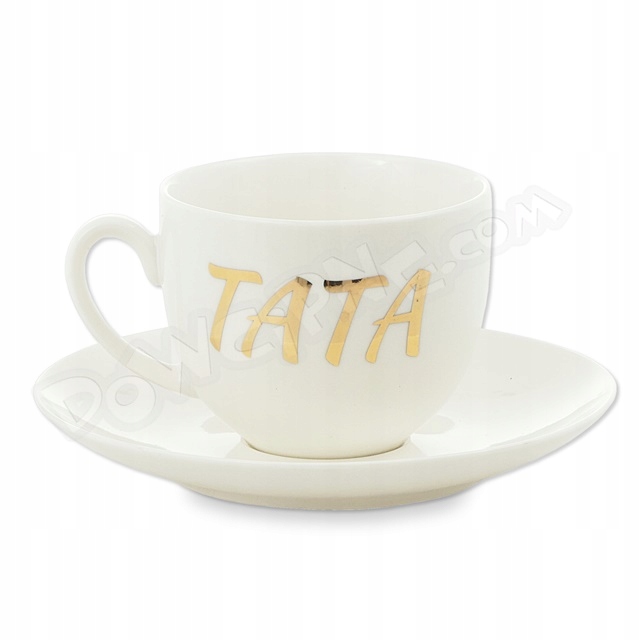 Filiżanka ze spodkiem 220 ml Tata – elegancki prezent dla