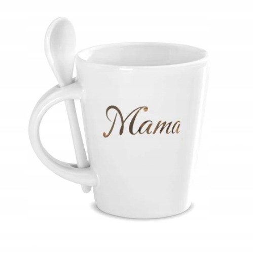 Kubek z łyżeczką „Kochana Mama” – elegancki prezent pełen uczuć