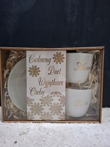 Zestaw filiżanek dla Mamy i Taty – elegancki komplet Cudowny Duet