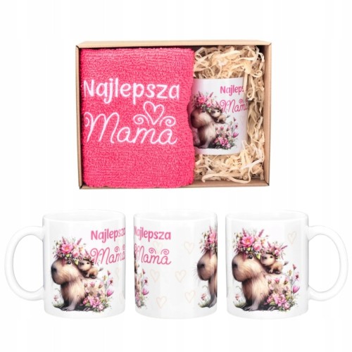 Zestaw prezentowy ręcznik + kubek Najlepsza Mama
