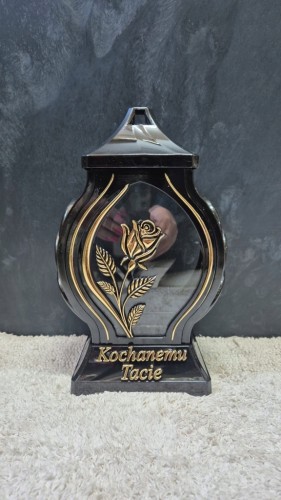 ZNICZ SZKLANY KOCHANEMU TACIE RÓŻA ZŁOTY 30cm