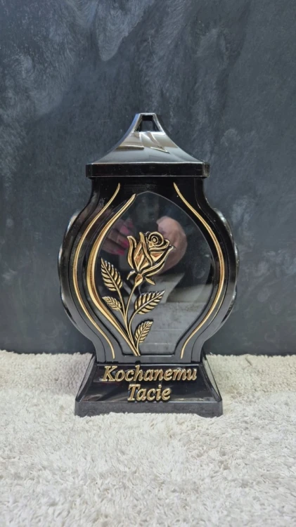 ZNICZ SZKLANY KOCHANEMU TACIE RÓŻA ZŁOTY 30cm