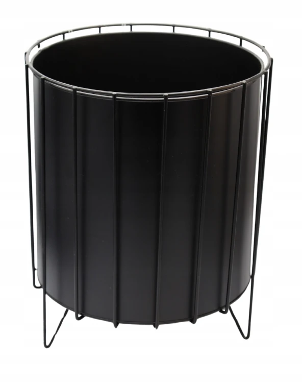Duża osłonka metalowa czarna loft stojak 32 cm