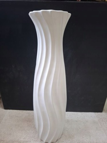 Wazon Ceramiczny Biały 61 cm – Nowoczesny Wysoki Wazon Dekoracyjny