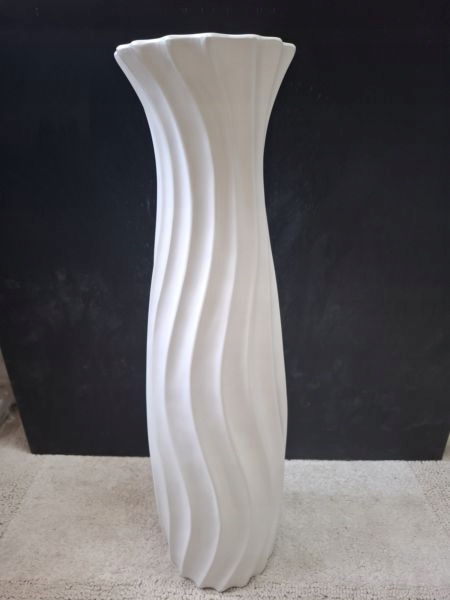 Wazon Ceramiczny Biały 61 cm – Nowoczesny Wysoki Wazon Dekoracyjny