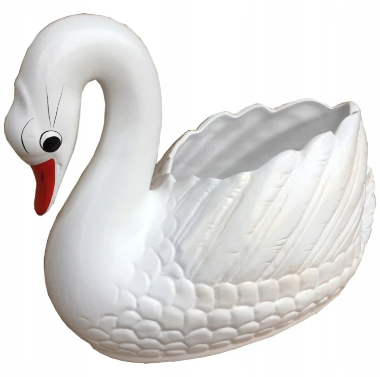 ŁABĘDŹ XL FIGURKA OGRODOWA DONICZKA ŁABĄDŹ