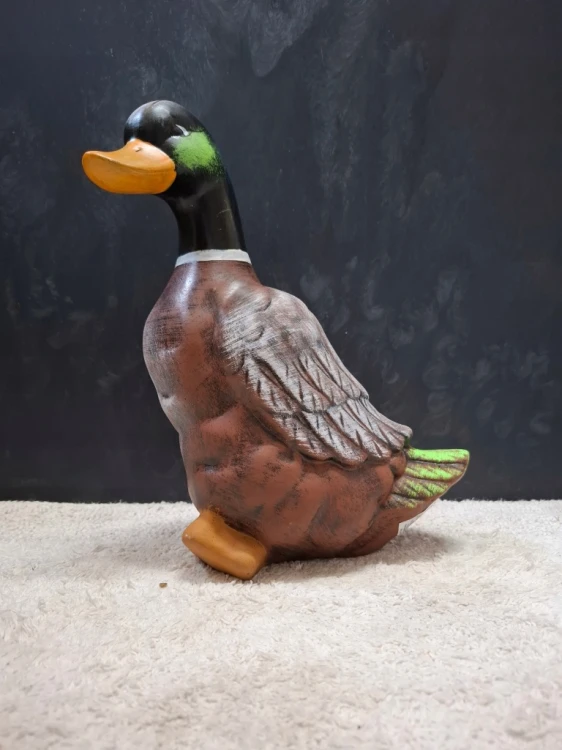 Figurka kaczka ceramiczna – styl rustykalny naturalna kolorystyka 29 cm