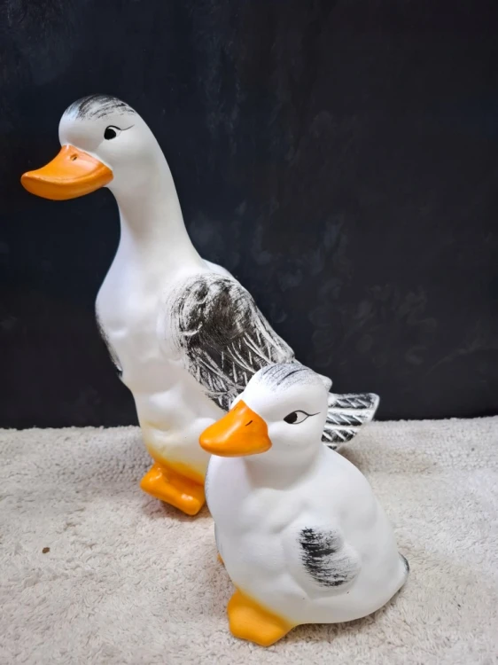 Figurka kaczka ceramiczna – styl rustykalny naturalna kolorystyka 29 cm
