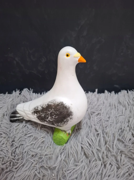 Figurka Gołąb Ceramiczny 23 cm Biały Dekoracja Ogrodowa i Do Domu