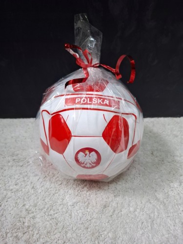 Skarbonka Ceramiczna Piłka Polska 13 cm – Piłka Nożna dla Kibica