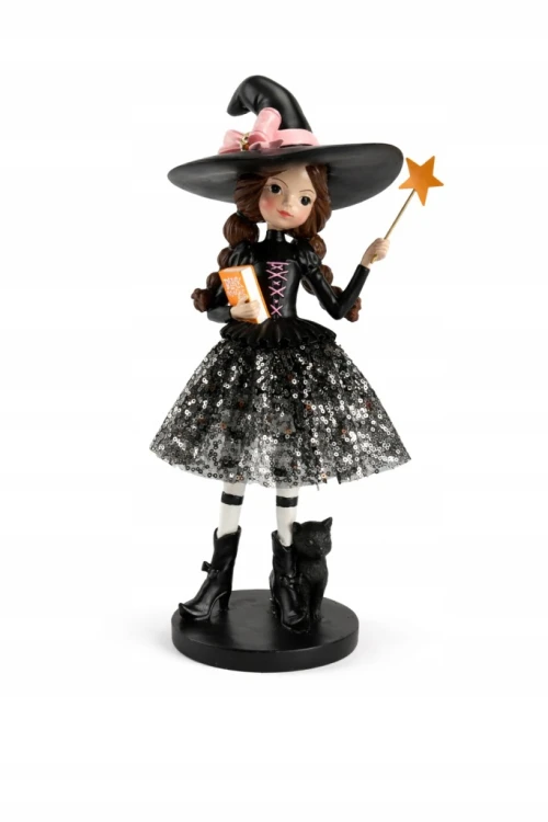 CZAROWNICA Z RÓŻDŻKĄ – FIGURKA DEKORACYJNA HALLOWEEN 38,2 cm