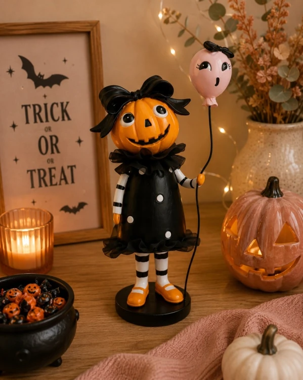 Figurka Dynia z balonikiem – urocza dekoracja na Halloween