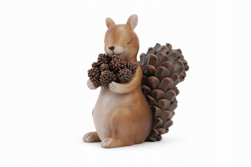 FIGURKA CERAMICZNA WIEWIÓRKA Z SZYSZKAMI 15,5 cm – Mała Jesienna Dekoracja