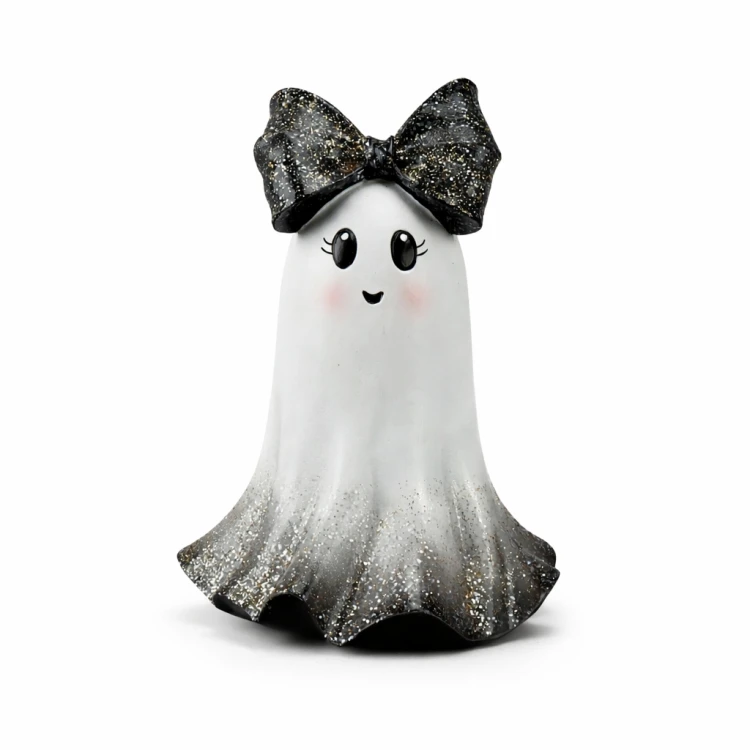 DUSZEK CERAMICZNY Z CZARNĄ KOKARDĄ 22,5 cm – Ozdoba Halloween i Jesienna