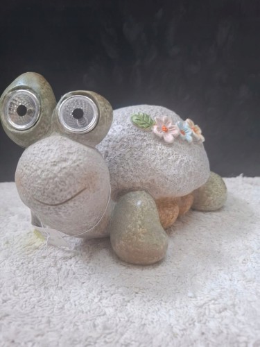 FIGURKA SOLARNA ŻÓŁW CERAMICZNY LED DO OGRODU 25 cm