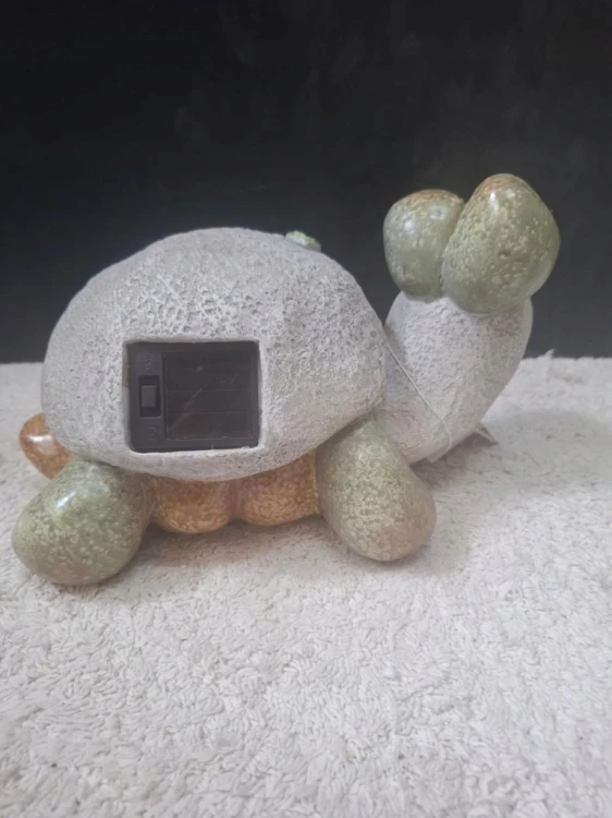 FIGURKA SOLARNA ŻÓŁW CERAMICZNY LED DO OGRODU 25 cm
