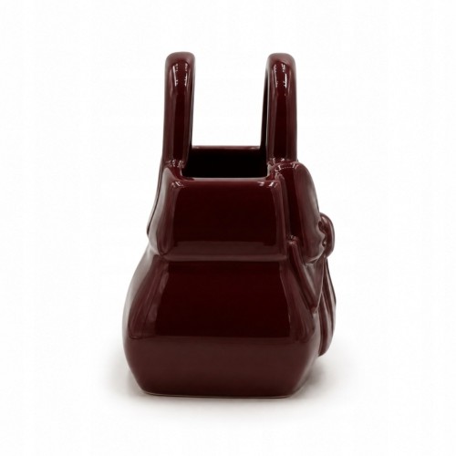WAZON CERAMICZNY TOREBKA ŚLIWKOWA Z KOKARDĄ MAŁA