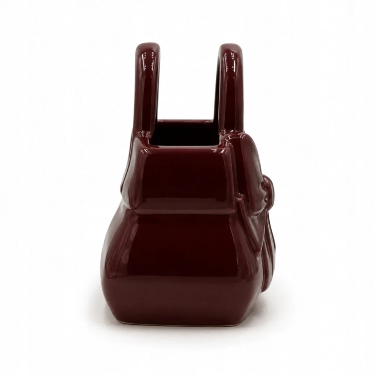 WAZON CERAMICZNY TOREBKA ŚLIWKOWA Z KOKARDĄ MAŁA