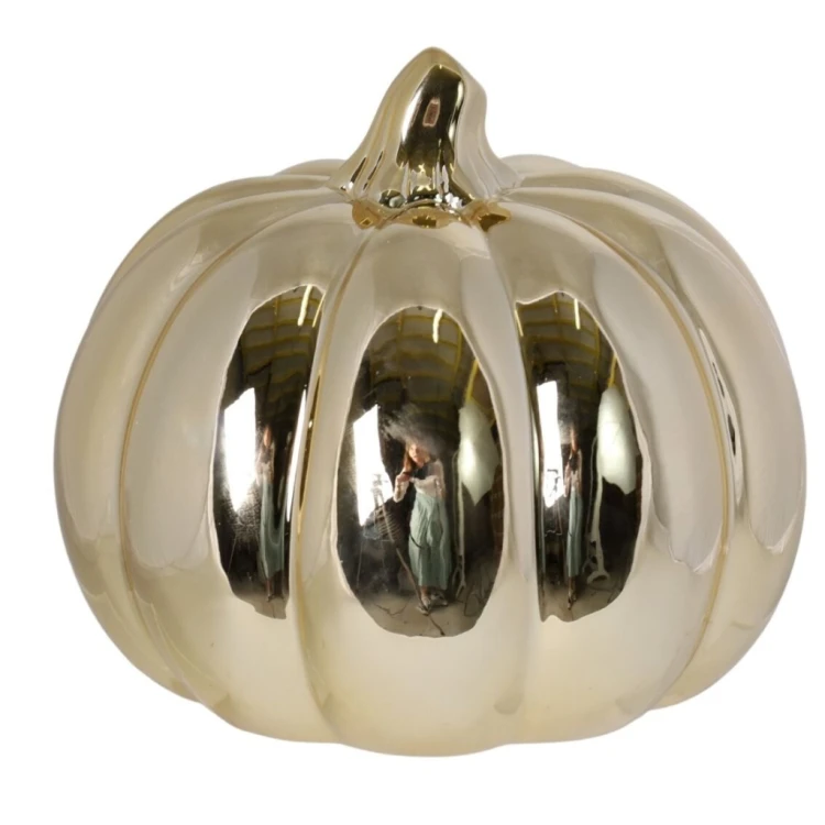 CERAMICZNA FIGURKA DYNIA ZŁOTA 16,5 CM – ELEGANCKA DEKORACJA