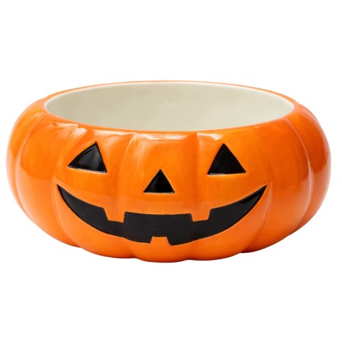 Pomarańczowa doniczka ceramiczna dynia 16x16x7,3 cm Halloween