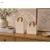 Wazon Ceramiczny Torebka Kremowy ze Złotymi Rączkami Duży 26,5 cm Glamour