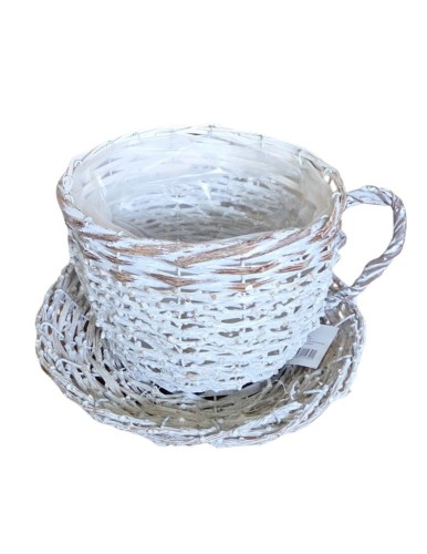 Koszyk wiklinowy filiżanka naturalny 18x18 cm – osłonka, dekoracja