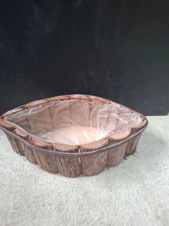 OSŁONKA Z KORY 41 CM – NATURALNA DONICZKA KORYTKO NA KWIATY I KOMPOZYCJE