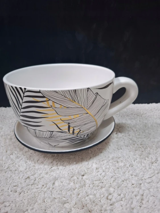 DONICZKA CERAMICZNA FILIŻANKA Z PODSTAWKĄ 19 × 14 CM