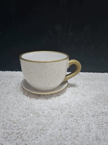 DONICZKA CERAMICZNA FILIŻANKA Z PODSTAWKĄ 14,5 × 12 CM