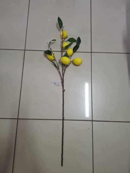 Gałązka Cytryny Sztuczna 85 cm – Dekoracyjna Gałąź z Owocami i Liśćmi