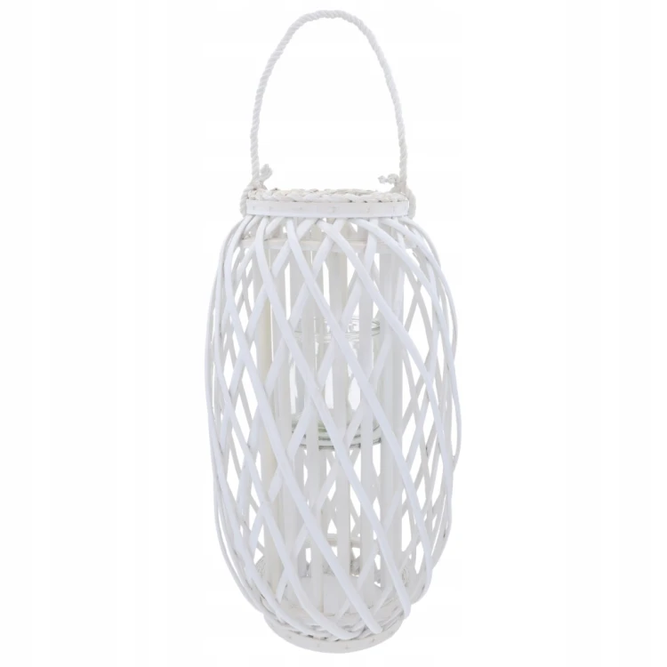 Lampion Trend-Deco szkło, wiklina/rattan 50 cm