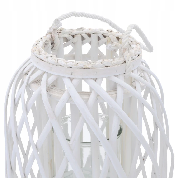 Lampion Trend-Deco szkło, wiklina/rattan 50 cm