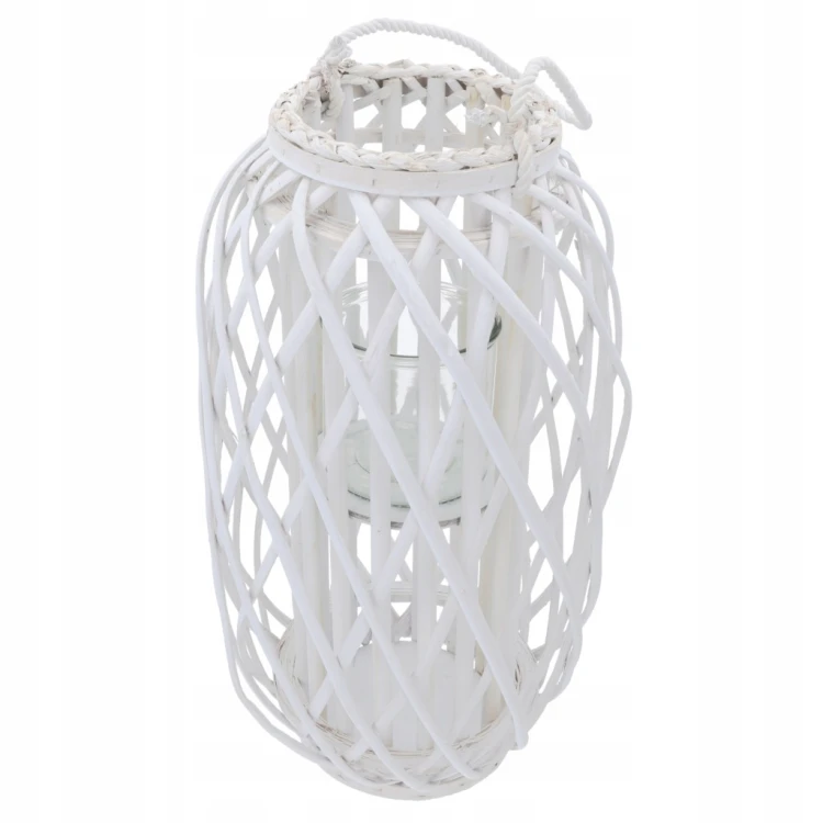 Lampion Trend-Deco szkło, wiklina/rattan 50 cm