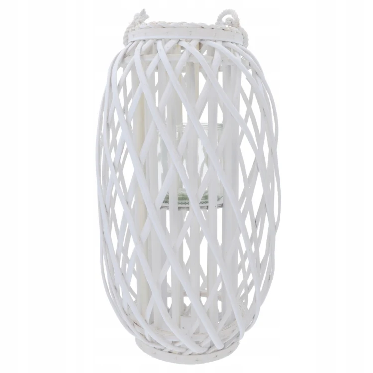 Lampion Trend-Deco szkło, wiklina/rattan 50 cm