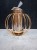 Świecznik dekoracyjny złoty z kloszem 16 x 13 cm – nowoczesny lampion