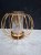 Świecznik dekoracyjny złoty z kloszem 16 x 13 cm – nowoczesny lampion